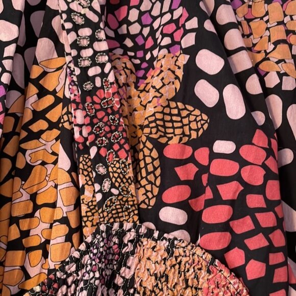 GEISHA DESIGNS Printed Cutout Smocked Maxi Dress XS - Picture 7 of 8